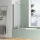Pare-baignoire rabattable - verre trempé 4mm - Dimensions et couleur de profilé au choix Noir mat|70 x 130