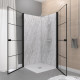 Portes de douche en angle 90x90x190 cm - motifs carrés - Couleur profilés au choix 