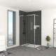 Paroi de douche - cadre et bras aluminium - Dimensions et couleur du cadre au choix Chromé|120 x 200