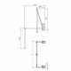 Penderie rabattable pour armoire Hang mural, 600-830, Chromé, Acier et Plastique 
