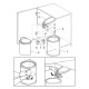 Bac de recyclage à fixer sur porte de meuble, 1 bac amovible 13 litres, Plastique, Blanc 