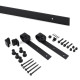 Kit de quincaillerie pour porte coulissante suspendue en bois de Barn, Sans fermeture souple, panneaux non inclus, Acier et Plastique, Peint en noir 