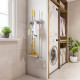 Porte balay et Porte Mops, avec 5 crochets et 4 trous, Plastique, Gris 