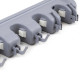 Porte balay et Porte Mops, avec 5 crochets et 4 trous, Plastique, Gris 
