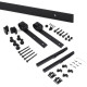 Kit de quincaillerie pour porte coulissante suspendue Barn en bois, avec fermeture souple, panneaux non inclus, Acier et Plastique, Peint en noir 