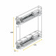 Porte-bouteilles extractible Suprastar avec fermeture amortie, module 200mm, acier, chromé 
