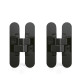 Emuca Lot de 2 charnières à boîtier pour portillon, charge 40kg, ouverture à 180 degrés, Zamak, Noir 