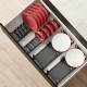 Orderbox porte-assiettes vertical pour tiroir, 159x468mm, Aluminium et Plastique, Gris antracite 