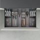 Orderbox Organiseur incliné pour tiroir, 150x470mm, Acier et Bois, Gris antracite 
