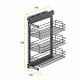 Chariot extractible TitaneStar avec fermeture amortie, module 300mm, acier, gris anthracite 