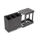 Poubelles de recyclage pour la cuisine, 3 x 10L, fixation inférieure et extraction automatique, Acier et Plastique, Gris antracite 