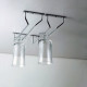 Porte-verres pour meubles Supra 1 rangée, longueur 340mm, Acier, Chromé 