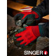 Gant manutention milieu humide singer  tricoté polyamide enduction pvc + picots - Taille au choix 