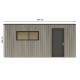 Garage bois composite SILVERSTONE - surface : 20m² - porte sectionnelle motorisée - 2 télécommandes - double vitrage - Couleur au choix 