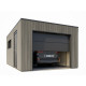 Garage bois composite SILVERSTONE - surface : 20m² - porte sectionnelle motorisée - 2 télécommandes - double vitrage - Couleur au choix 