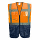 Gilet fluo secouriste haute visibilité portwest executive warsaw Orange-Marine