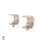 Lot de 2 supports muraux avec vis-étau DECO-GEM, acierGrenat. L.6 x H.7.5 x P.5.88 cm Champagne