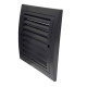 Lot de 3_grille d'aération intérieur extérieur avec moustiquaire 140x140 mm    noir 