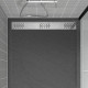 Grille linéaire en aluminium 79.5x11x0.2cm pour receveur - GRID LINE - MOON Aurlane - Couleur au choix Chromé