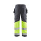 Pantalon haute-visibilité stretch poches coloris  15581811 gris moyen-jaune fluo