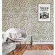 Papier peint beige graffiti avec des rayures abstraites noires - GRAFFITO++ 