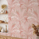 Papier peint rose jungle tropicale 