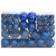 Ensemble de boules de Noël 111 pièces polystyrène - Couleur au choix Bleu