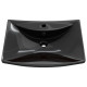 Lavabo rectangulaire en céramique noir de luxe avec trop-plein et trou 