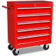 vidaXL Chariot à outils de l'atelier rouge avec 5 tiroirs 