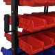 vidaXL Etagère Bac à bec combinaison murale Bleu et rouge avec tiroir + roues 