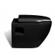 vidaXL Cuvette WC suspendue noir avec abattant et bati-support 