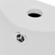 vidaXL Vasque à trou de trop-plein/robinet céramique Blanc pour salle bain 