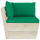 Canapé palette à 3 places de jardin avec coussins bois d'épicéa - Couleur au choix 