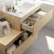 Meuble de salle de bain 120 cm simple vasque -  2 tiroirs - sans miroir - pena  - bambou (chêne clair) 