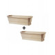 Jardinière millesia 30x11x12cm chapelu - lot de 2 - coloris au choix Beige