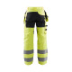 Pantalon artisan haute-visibilité stretch poches choix coloris  15521811 jaune fluo-noir