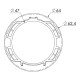 Kit adaptateur pour moteur de volet roulant radio ø 45 mm dans tube zf ø 64 mm 