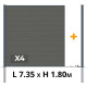 Kit clôture composite RIO Anthracite H 1,8m - bois composite & aluminium - poteaux gris - montage facile - occultation - brise vue - sans entretien - Longueur au choix 