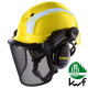 Kit forestier avec casque de protection visière grillagée et bouchons d'oreille - Taille unique - Couleur au choix 