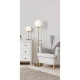 Lampadaire sphere, laiton antique et verre 