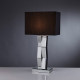 Lampe de table, pied miroir et abat-jour tissu noir 