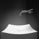 Lavabo suspendu rectangulaire - solid surface blanc mat - 68x45 cm - unic 