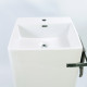 Lavabo totem carré - céramique avec porte serviette - 48x87 cm - alto + 