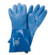 Lot de 3 gants protection chimique singer taille 9 pvc triple enduction sans couture 35cm support tricoté 