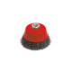 Brosse conique pour meuleuse fil acier ondulé 0.30 mm D. 100 mm M14 pour métal - Décapage dur - LEMAN - 540.100V 