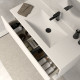 Meuble de salle de bain 100cm simple vasque - 2 tiroirs - blanc - luna 