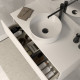 Meuble de salle de bain 120 avec plateau et vasque à poser - 2 tiroirs - blanc - luna 