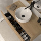 Meuble de salle de bain 100 avec plateau et vasque à poser - 2 tiroirs - madera miel (bois clair) - luna 