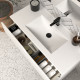 Meuble de salle de bain 60cm simple vasque - 3 tiroirs - blanc - mata 