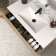 Meuble de salle de bain 80cm simple vasque - 3 tiroirs - madera miel (bois clair) - mata 